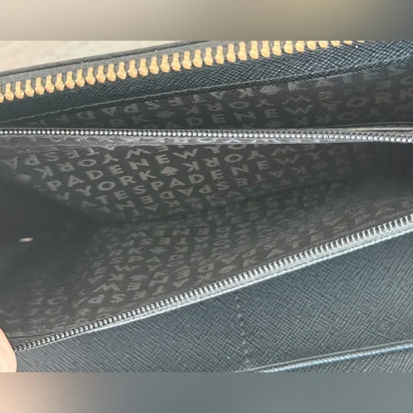 kate spade Black Zip Wallet with Gold Plaque - Picture 6 of 8
